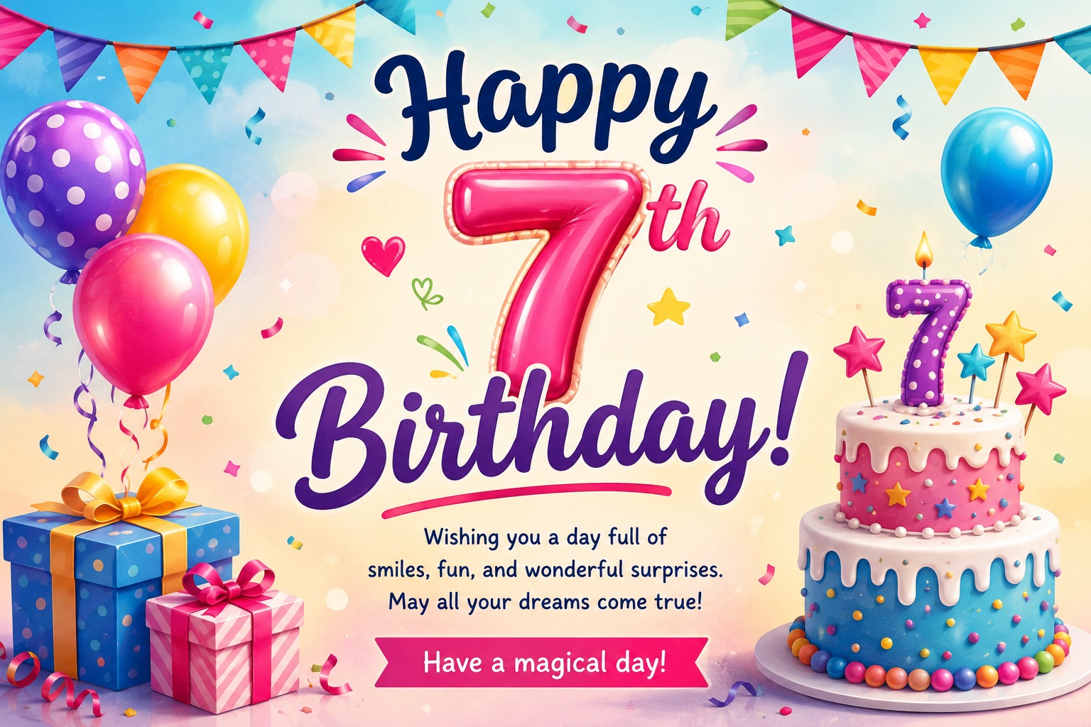 250+ Unique 7th Birthday Message in 2026: Best, Short, Sweet & Funny