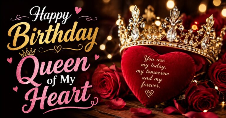 350+ Best Happy Birthday Queen of My Heart Wishes in 2026