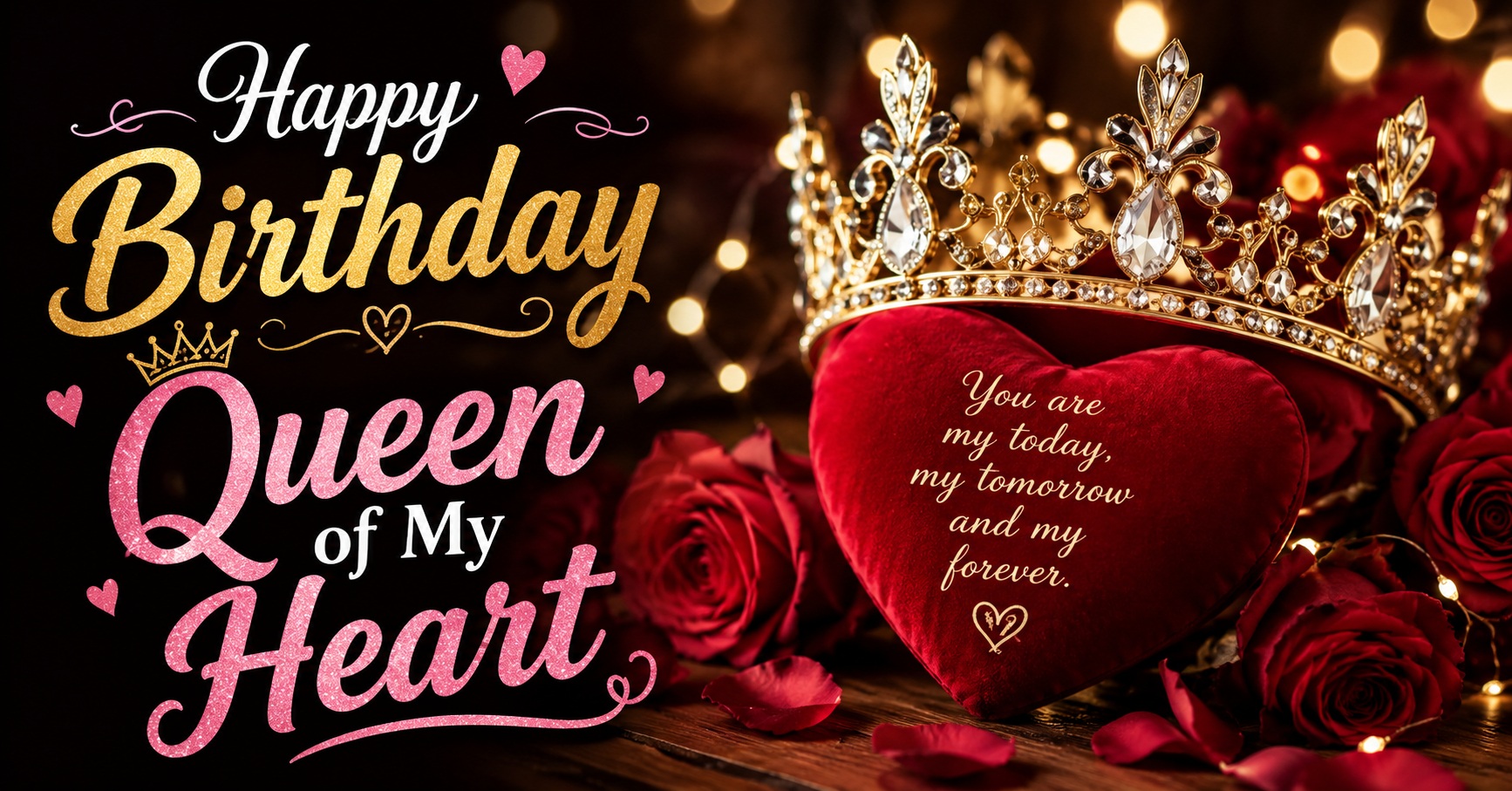 350+ Best Happy Birthday Queen of My Heart Wishes in 2026